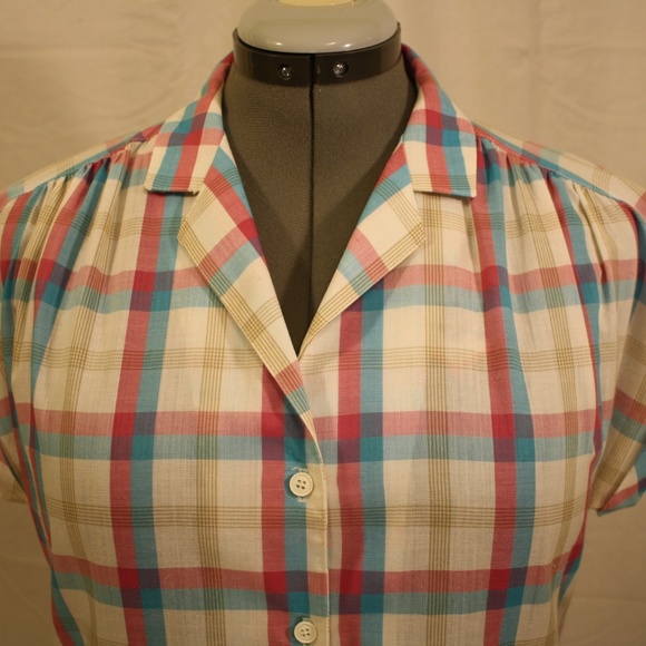 Vintage Koret Plaid Button Down Shirt - Picture 3 of 6
